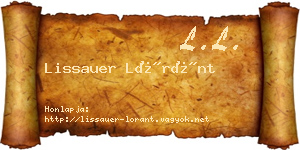 Lissauer Lóránt névjegykártya