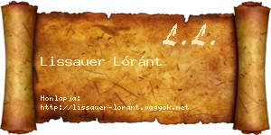 Lissauer Lóránt névjegykártya