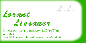 lorant lissauer business card